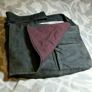 Grey Denim Messenger Bag